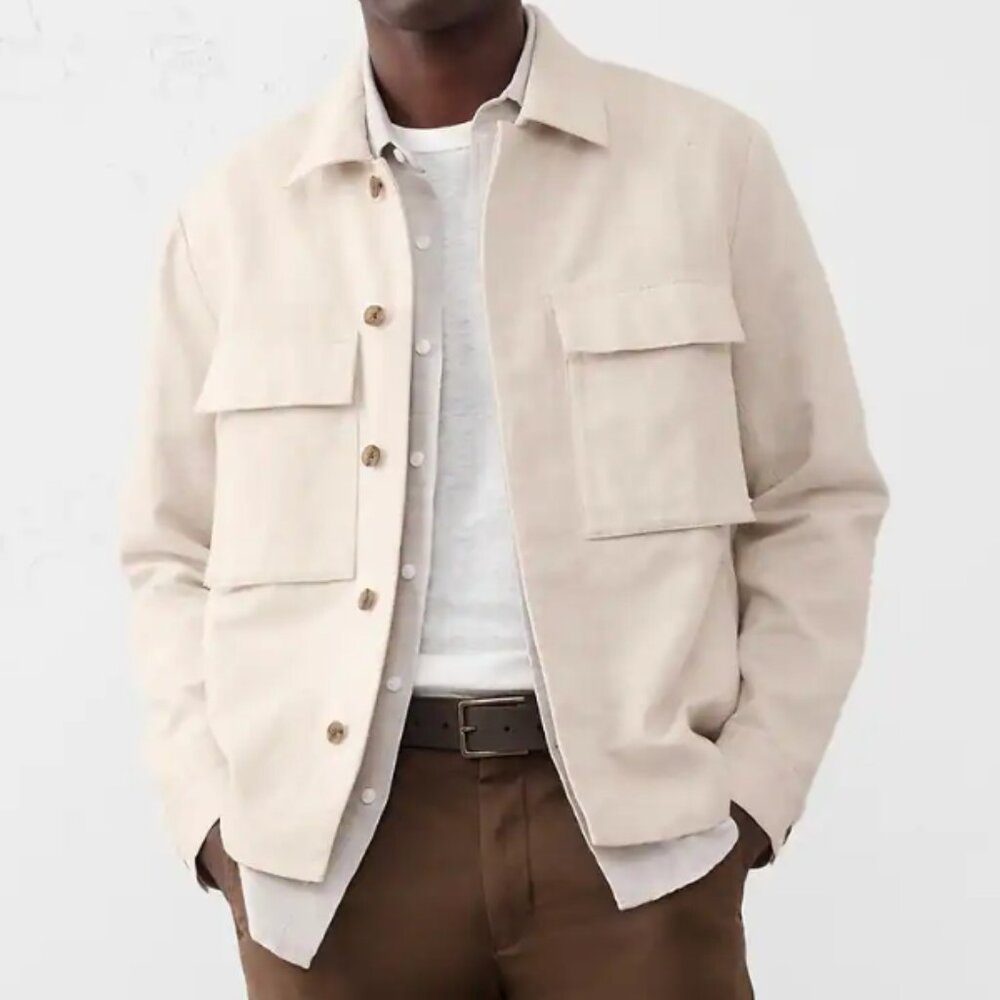 Banana Republic Tailored-Fit Textured Canvas Overshirt